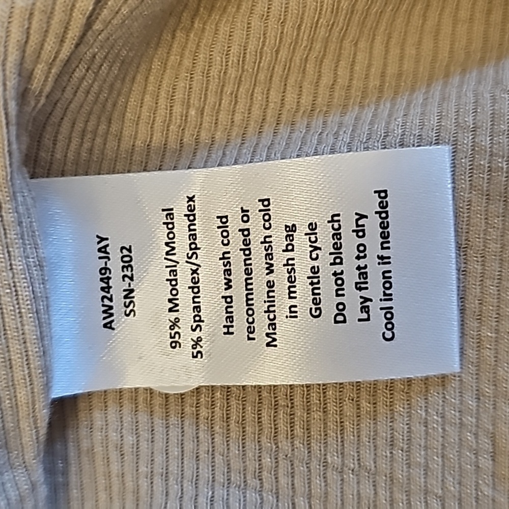 ATM Anthony Thomas Melillo Tan Modal Rib Cami Dress with Black Contrast Trim-XS - Picture 12 of 12